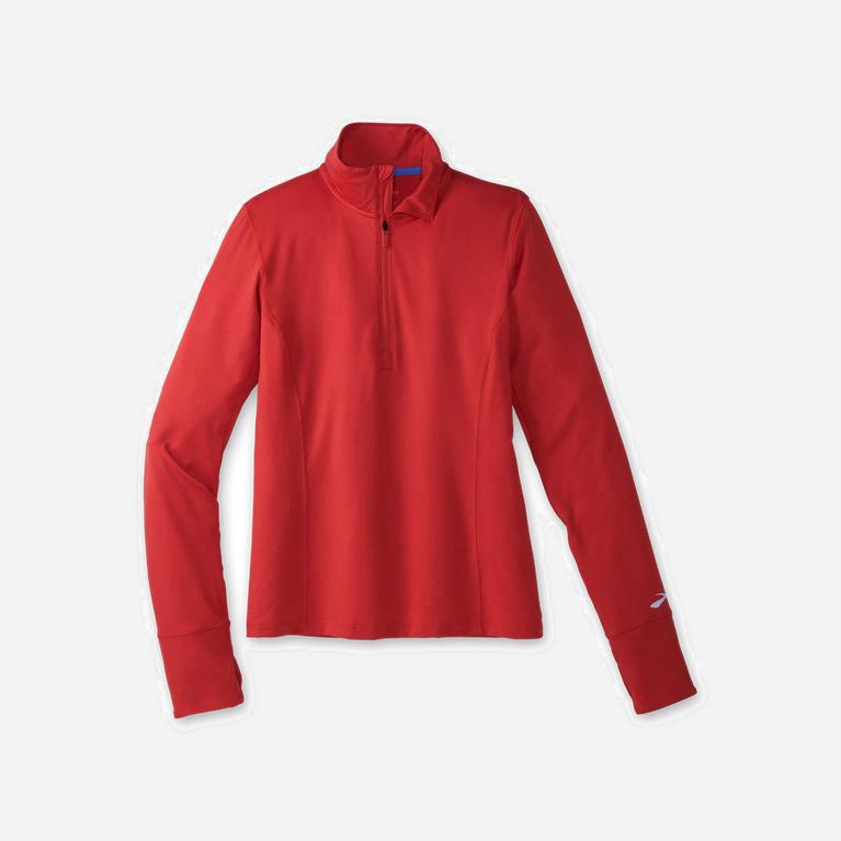 Brooks Dash 1/2 Zip Løpejakker Dame Online - Rød - Norge (CJF610354)